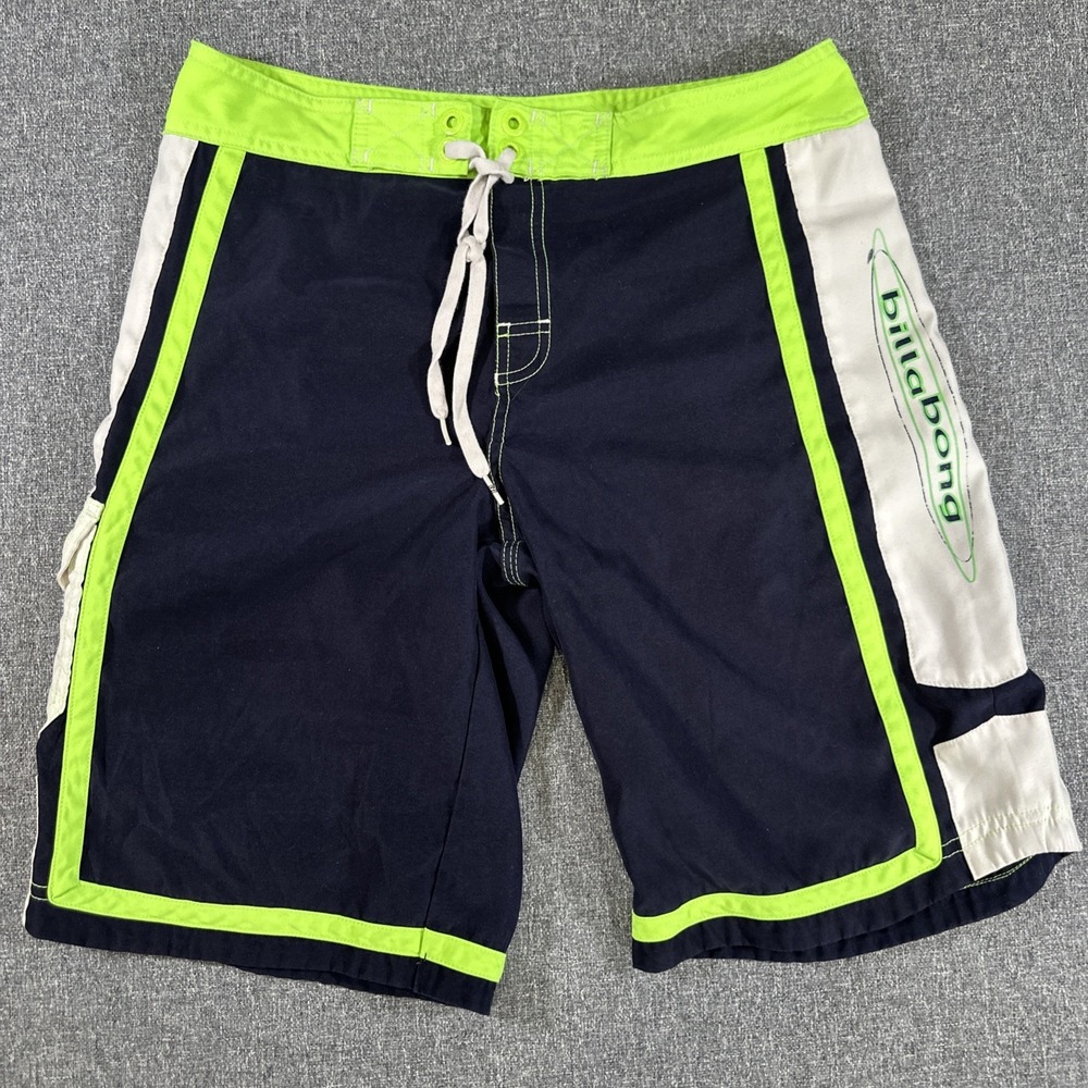Billabong Board Shorts‎ Youth Size 5 Neon Green Black Surf Swim Trunks